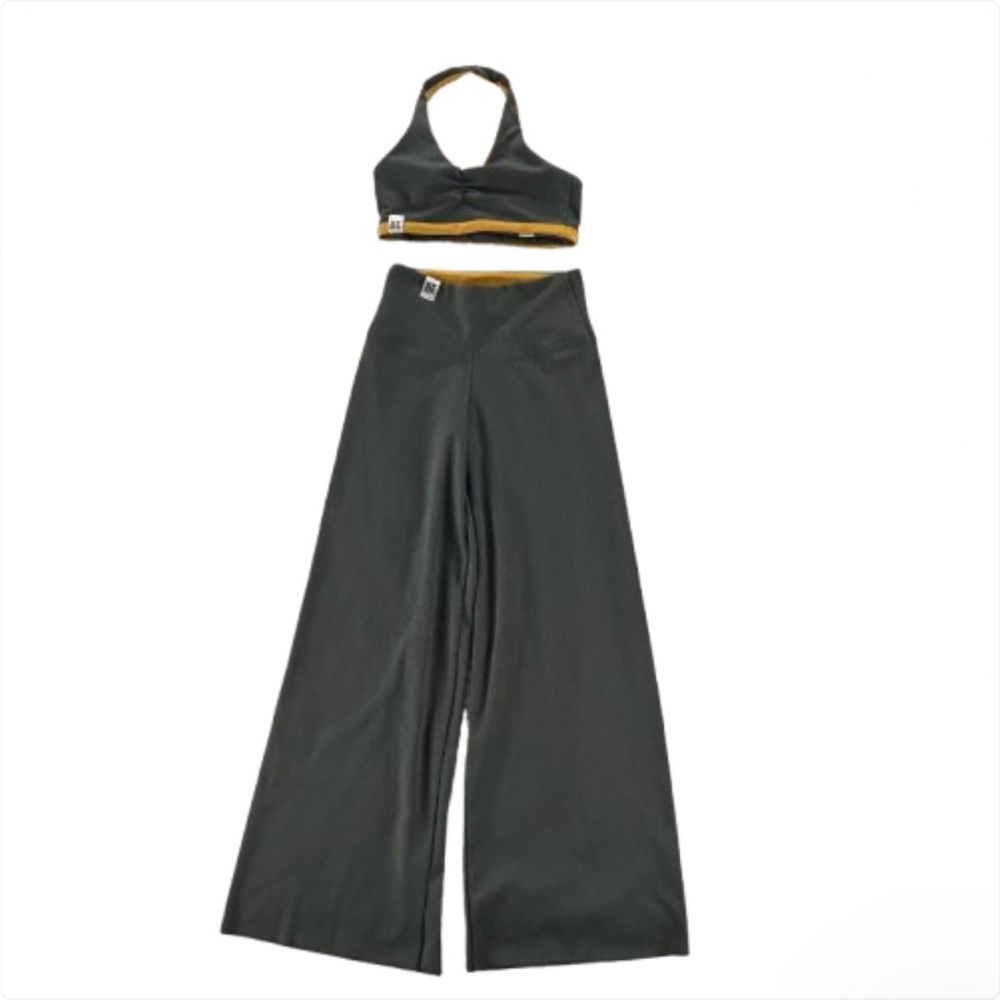 Simply BE Dance Originals YM Reversible Two Piece Halter Top Wide Leg Pants Set